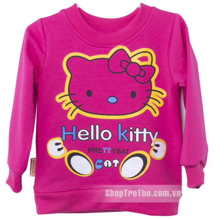 Bộ quần áo bé gái SunBibi VTE099 (Kitty màu hồng, thun da cá)