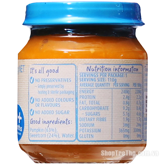 Dinh dưỡng đóng lọ Heinz bí đỏ và bắp ngọt nghiền