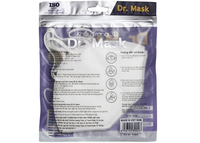 Khau trang y te 3D 4 lop khang khuan Dr. Mask 