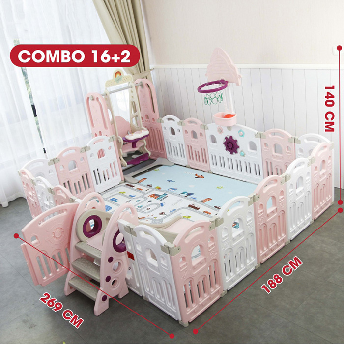Combo cau truot, xich du, quay cui, bong ro Toyshouse WM19086 (16+2)