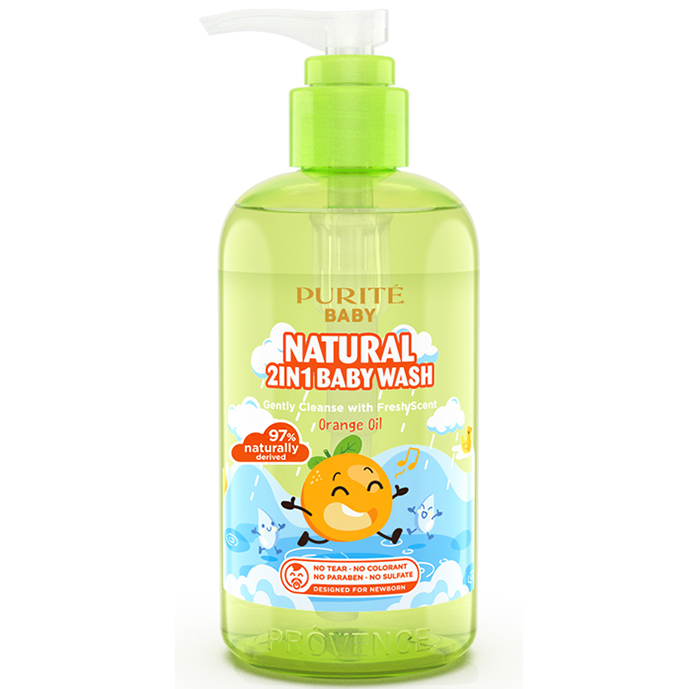 Sữa tắm gội thiên nhiên Purité Baby tinh dầu cam