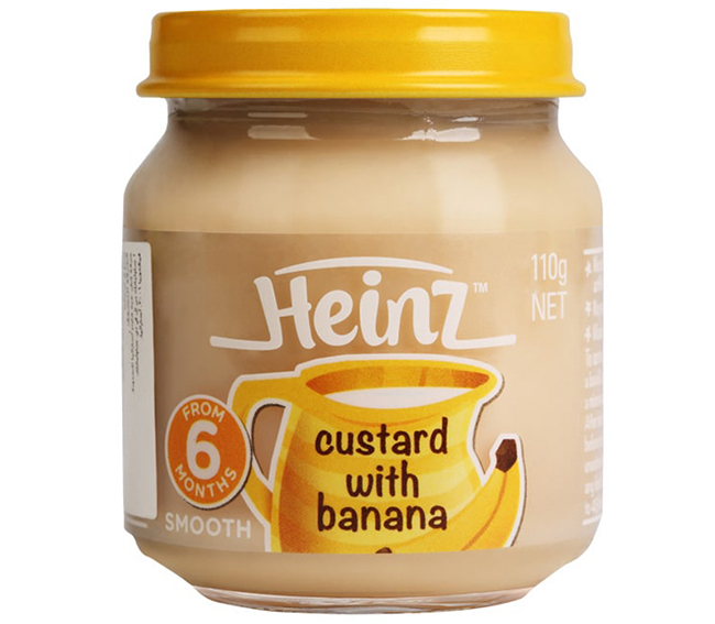 Dinh dưỡng đóng lọ Custard vị chuối Heinz 110g (6M+)