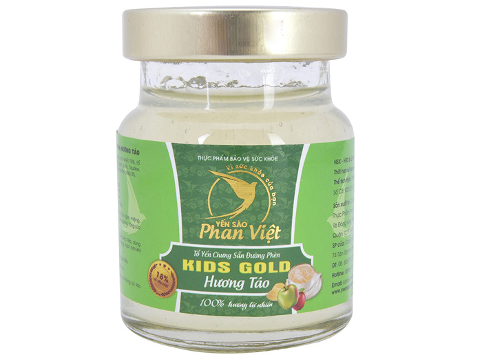 Tổ yến chưng sẵn đường phèn Kids Gold hương táo 
