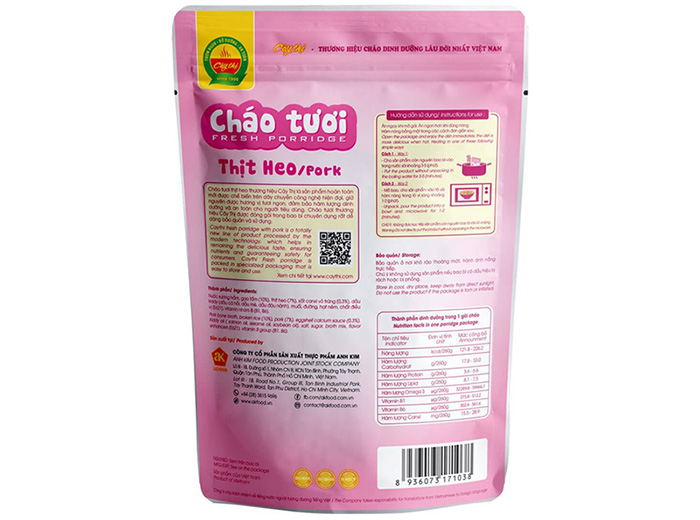 Chao tuoi Cay Thi thit heo 260g