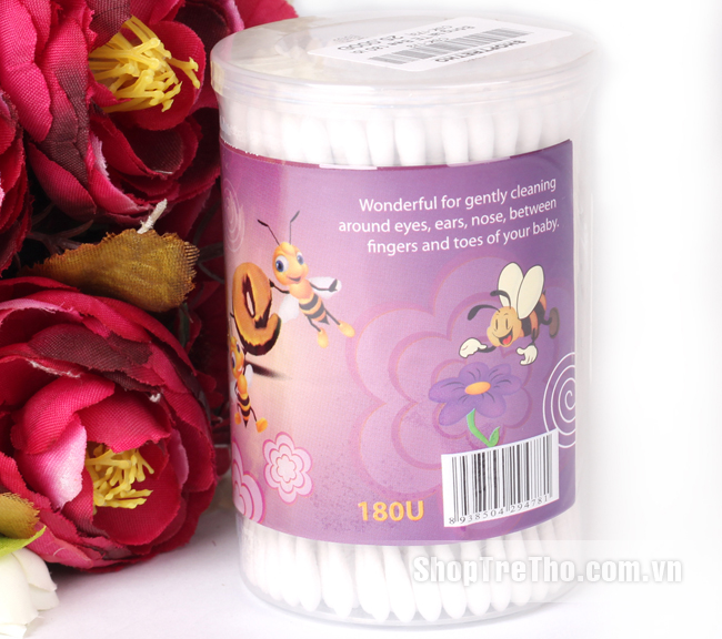 Bông tăm an toàn trẻ em Bee 180 lõi giấy