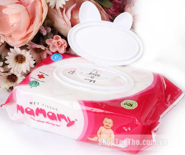 Giấy ướt Mamamy chiết xuất từ tinh chất lô hội, không xơ