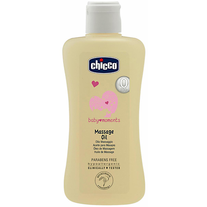 Dầu mát-xa chiết xuất cám gạo 0M+ Chicco 200ml