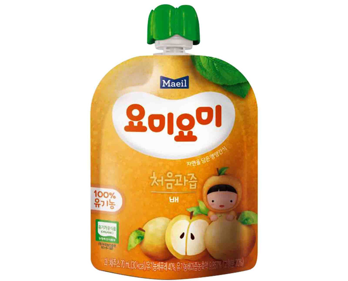 nước ép trái cây hữu cơ Yummy Yummy Lê 4M (70ml)