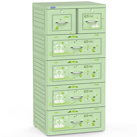 Tủ nhựa duy tân 5 tầng màu xanh lá cây