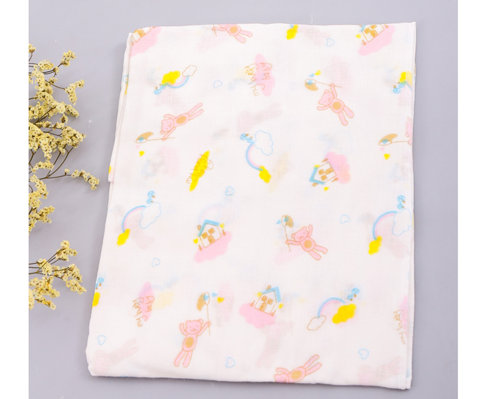 Khăn tắm xô 4 lớp Kiba in hình (80*80cm)