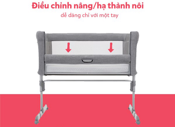 Noi ngu canh giuong Joie Roomie Gray Flannel