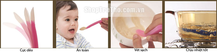Thìa ăn dặm Silicone siêu mềm không BPA Upass UP3002
