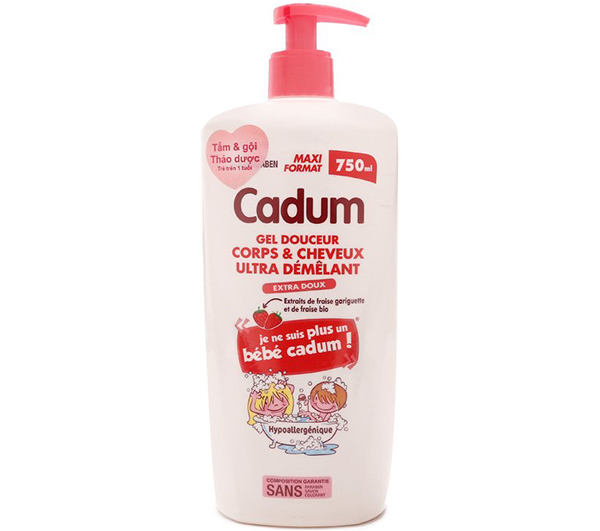 Tắm gội trẻ em Cadum hương dâu (750ml)