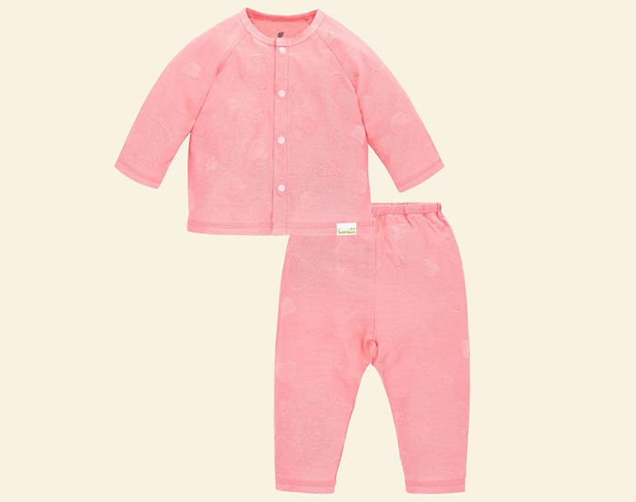 Bộ dài tay cúc giữa sợi tre Lullaby NH51B (hồng)