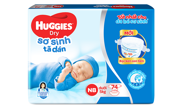 Tã dán sơ sinh Huggies NB74