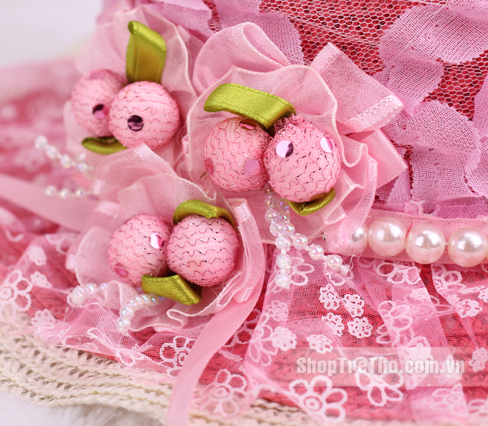 Mũ bé gái handmade Q160 màu hồng
