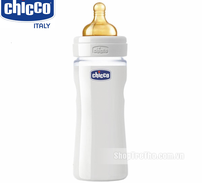 Bình sữa Chicco 250ml (nhựa, núm cao su)