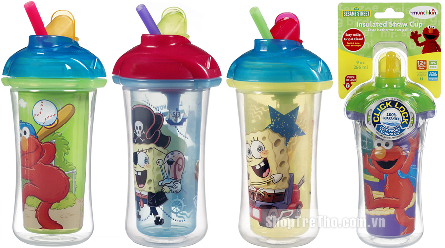 Cốc ống hút giữ nhiệt Munchkin Sesame 15480