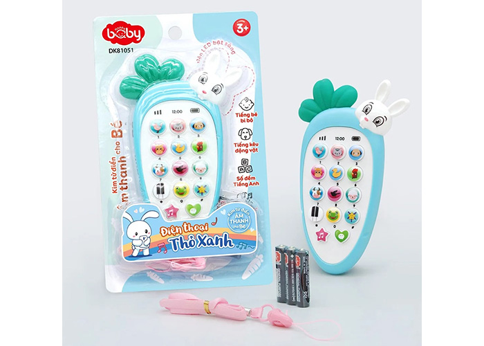 Đồ chơi điện thoại thỏ xanh Duka DK81051