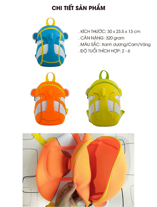 Ba lô cá hề Nohoo NH016