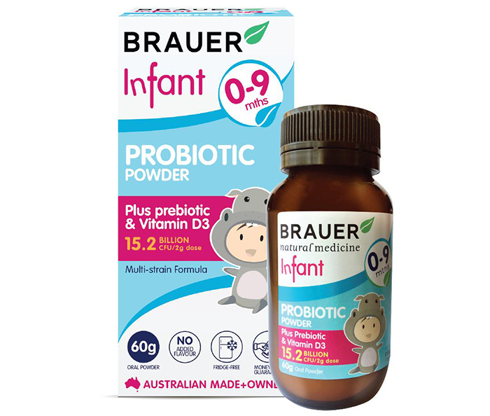Men vi sinh Brauer Úc dạng bột cho trẻ 0-9M (60g) 