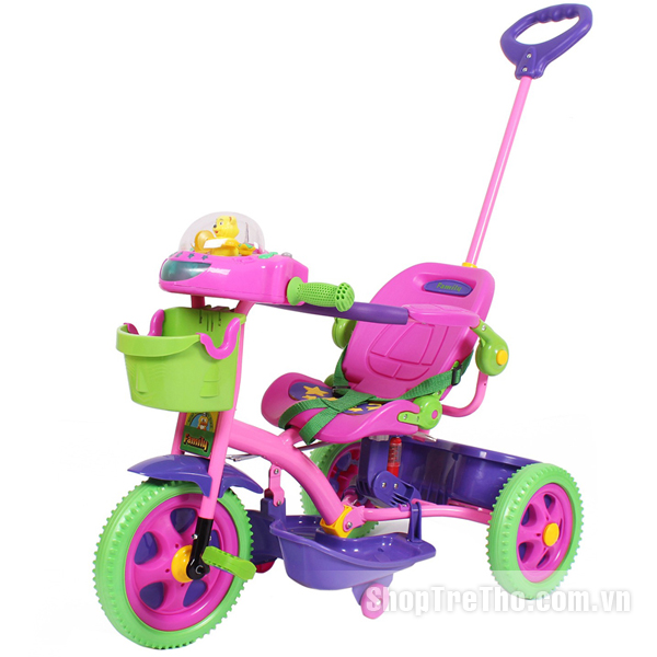 Xe đẩy 3 bánh family 959 -  màu hồng