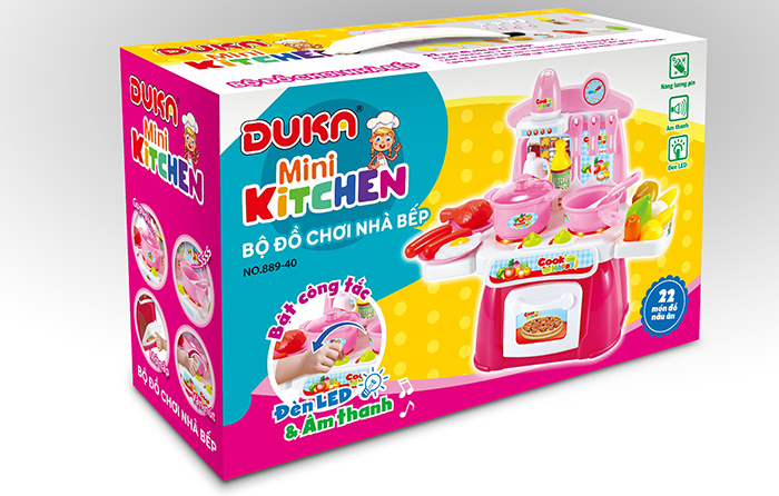 Đồ chơi nhà bếp Duka Hồng kết hợp ánh sáng và âm thanh