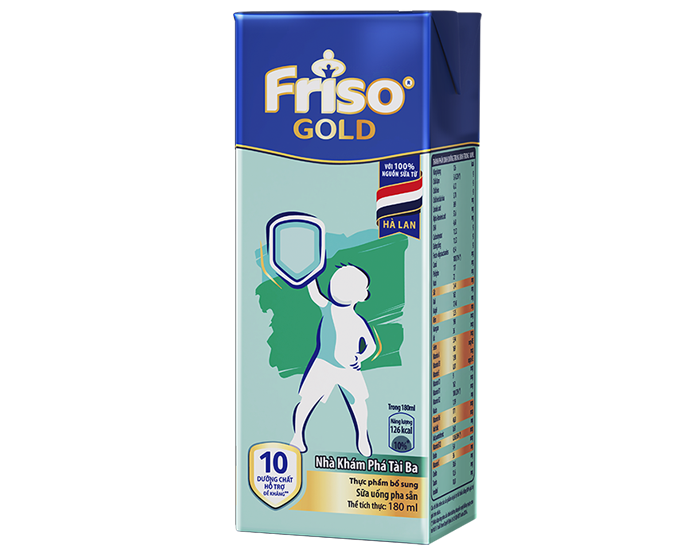 Sữa bột pha sẵn Friso Gold vani 180ml (lốc)