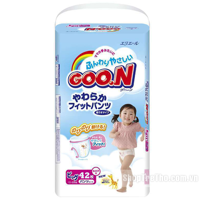Bỉm Goon nội địa XL42 cho bé gái