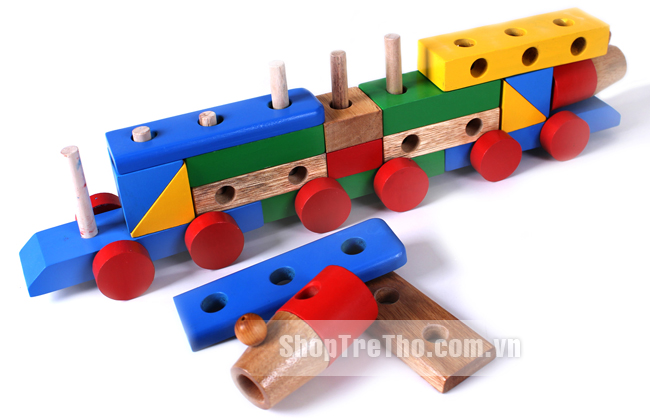 Đồ chơi gỗ xếp hình Etic Tàu hỏa lắp ráp C628