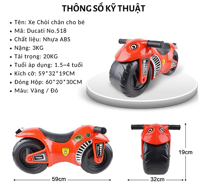 Xe chòi chân 2 bánh Ducati No.518