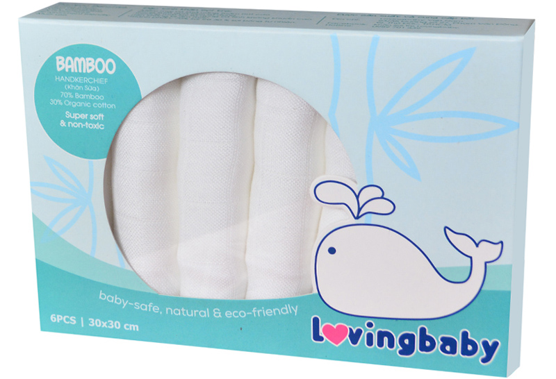 Khăn sữa sợi tre LovingBaby 30x30 6pcs