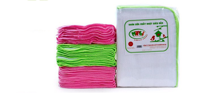Khăn sữa xuất Nhật MiPBi 2 lớp (28x36cm)