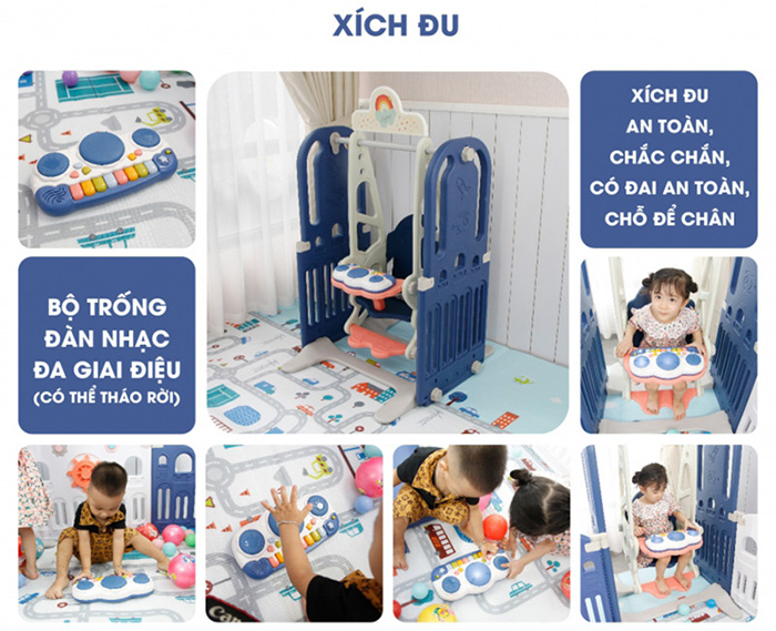 Combo cau truot, xich du, quay cui, bong ro Toyshouse WM19086 (16+2)