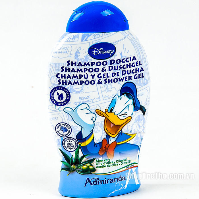 Tắm gội toàn thân vịt Donald Disney tinh chất dầu oliu & lô hội 250ml