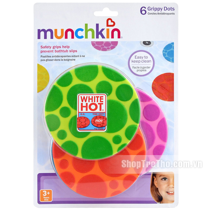 Bộ 6 miếng dán Munchkin 14328 chống trơn bồn tắm Gipsy Dots