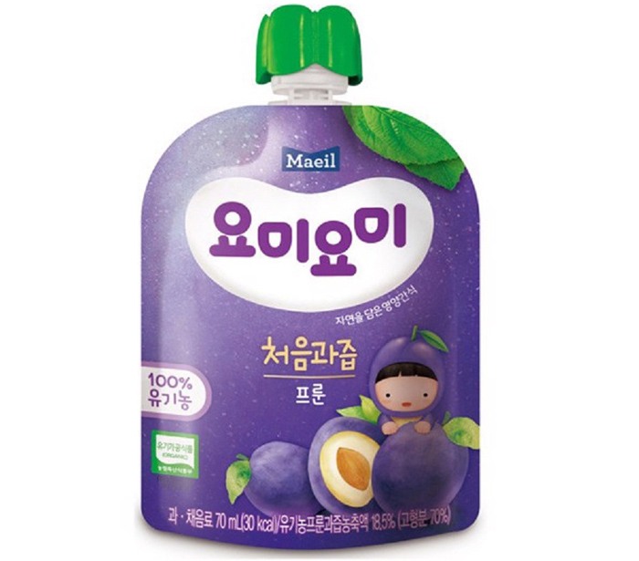 Nước ép trái cây hữu cơ Yummy Yummy Mận khô 4M (70ml)