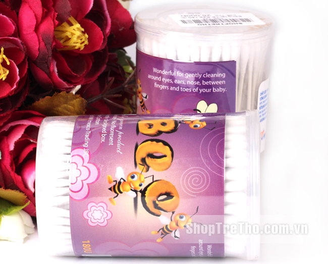 Bông tăm an toàn trẻ em Bee 180 lõi giấy