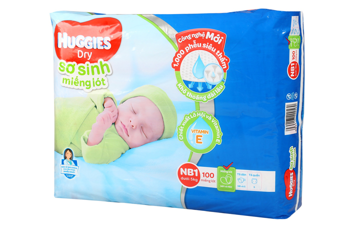 Miếng lót sơ sinh Huggies NB1 - 100 miếng