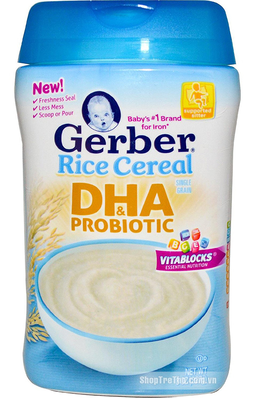 Bột ăn dặm Gerber DHA Probiotic vị gạo 227g