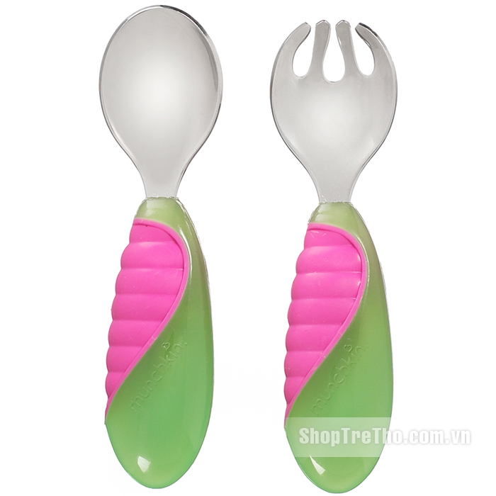 Bộ thìa dĩa tập ăn Munchkin Multi Grip Toddler Fork & Spoon