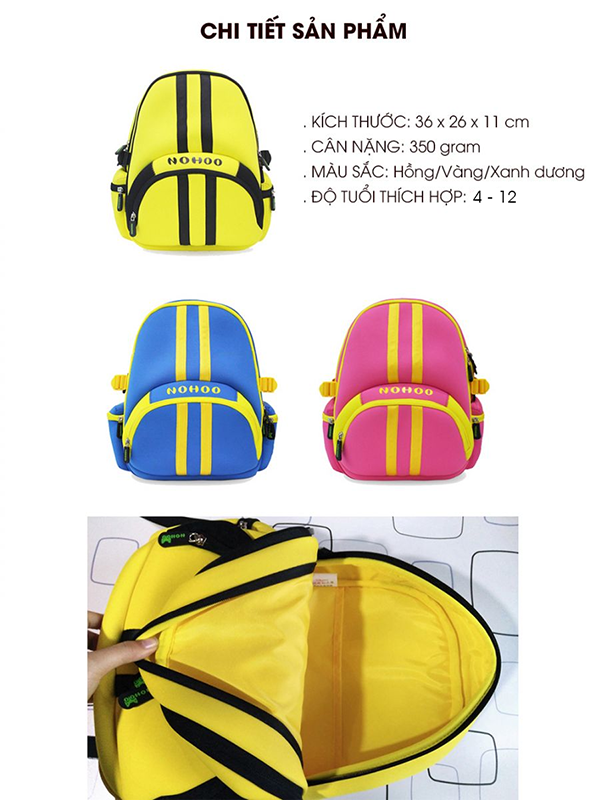 Ba lô hai sọc Nohoo NH019