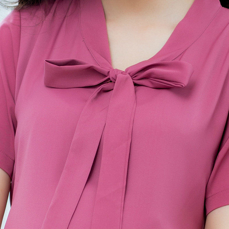 Đầm bầu đuôi cá cổ nơ hồng ruốc Emum