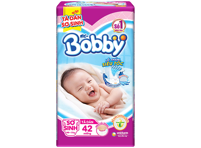 Tã bỉm dán Bobby XS42 (<5kg)
