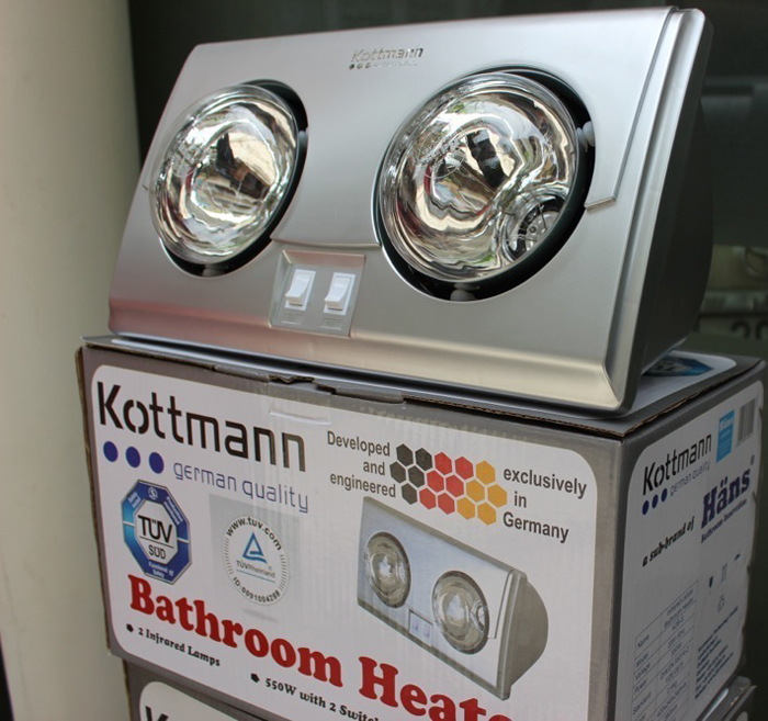 Đèn sưởi treo tường Kottmann bạc 2 bóng