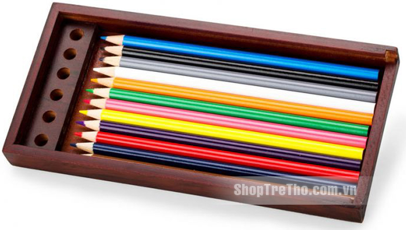 Hộp gỗ 12 cây bút chì màu thường Colormate