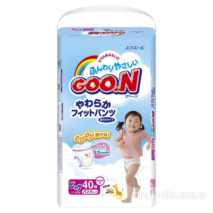Bỉm Goon nội địa XL40 cho bé gái