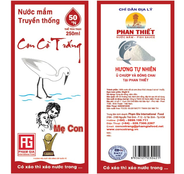 Nước mắm nhĩ Con Cò Trắng 40 độ đạm 500ml