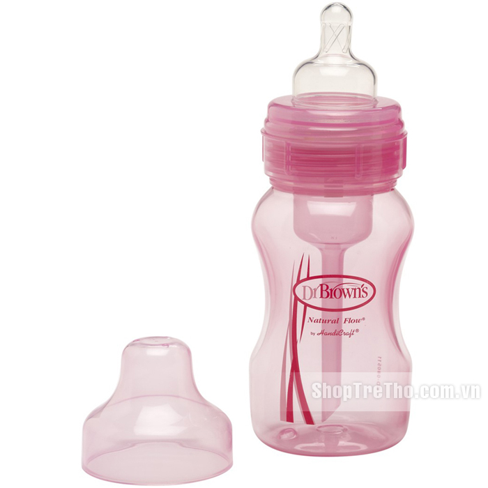 Bình sữa Dr. Brown’s cổ rộng 240ml màu hồng & xanh