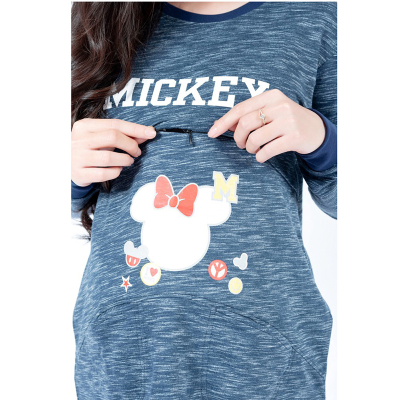 Bộ bầu cho bé ti in hình Mickey xanh Emum
